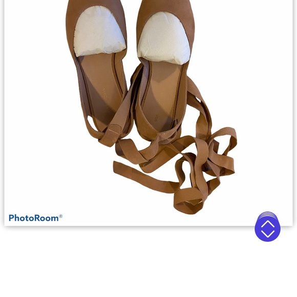 NWOT Stuart Weitzman Supersonic Naked Suede Tan Camel Flats Lace Up Almond Toe 9 - Picture 7 of 8